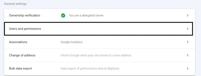 GSC - Click on Users and Permissions